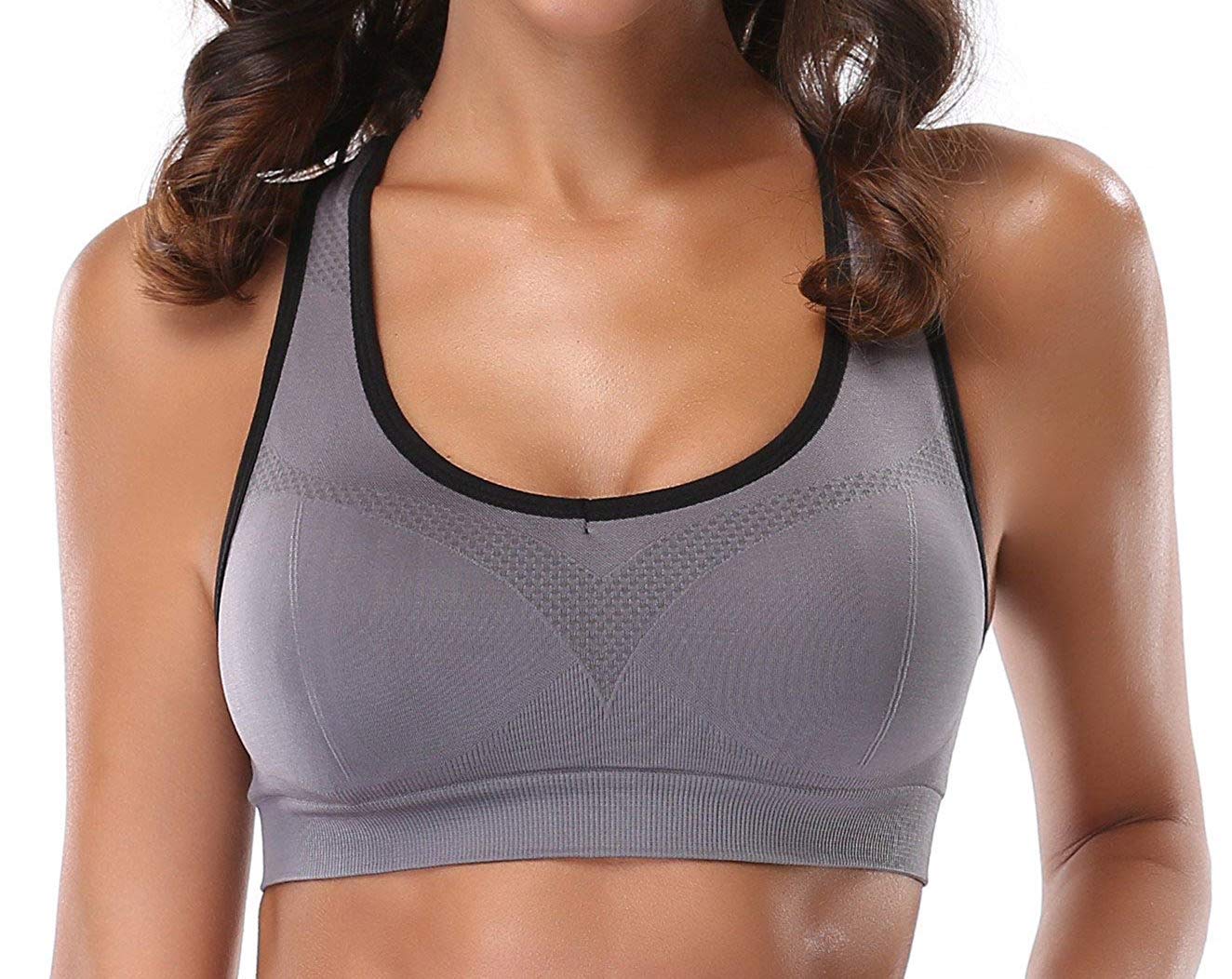 Women’s Stylish Racerback Athletic Sports Bra | Padded Seamless High I