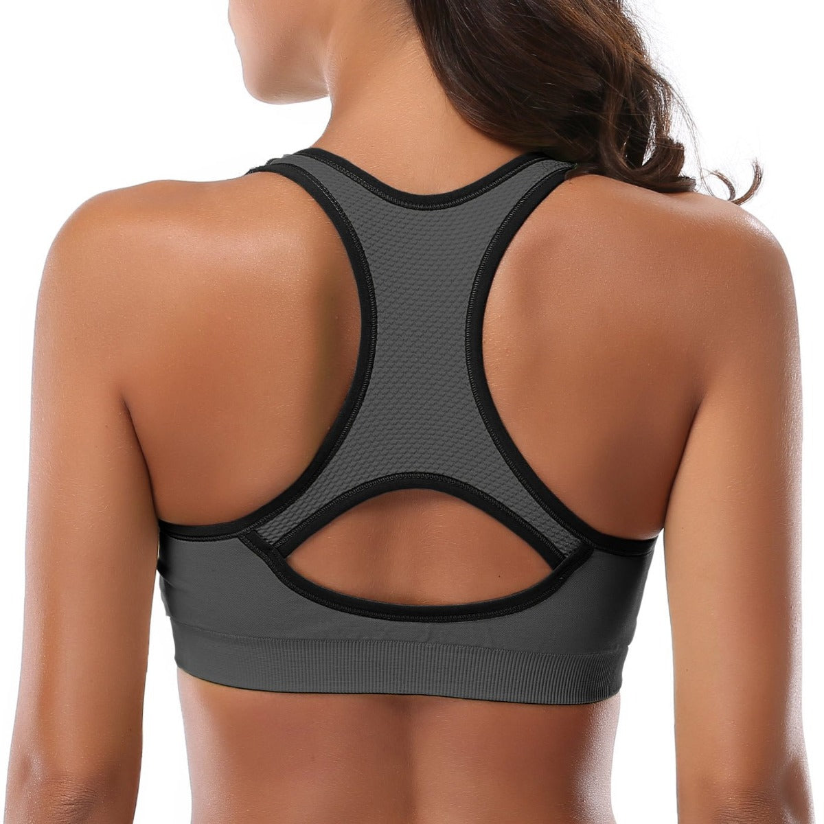 Women’s Stylish Racerback Athletic Sports Bra | Padded Seamless High I