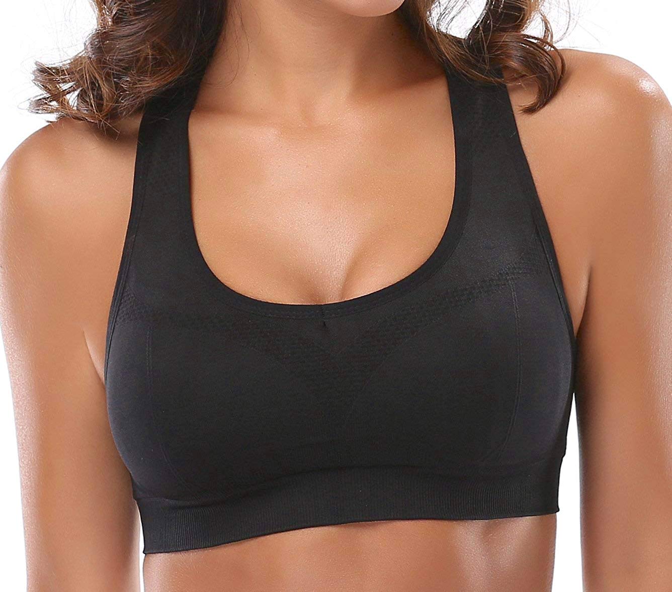 Women’s Stylish Racerback Athletic Sports Bra | Padded Seamless High I