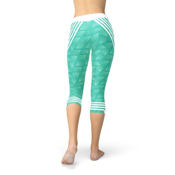 Turquoise Sports Capri Leggings